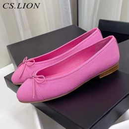 Sandals Classic Style Round Toe Ballet Flat Shoes Women Butterflyknot Sweet Single Small Fragrance Comfortable Summer 230407