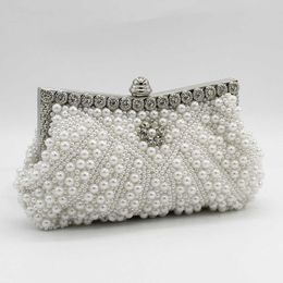 Pearl lady bag hand embroidered with diamond Dinner Bag banquet bride's cheongsam 231108