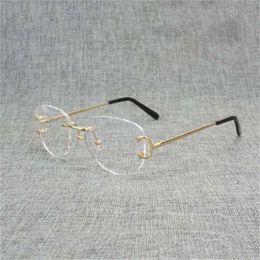 Luxury designer summer sunglasses All-match Finger Random Square Clear Glass Men Oval Wire Optical Metals Frame Oversize Eyewear Women For Eye Reading