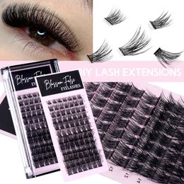 Soft Light Thick Grafted Eyelashes Extensions Naturally Delciate Handmade Reusable 84 Clusters DIY Segmented Lashes Individual Lash Beauty Supply