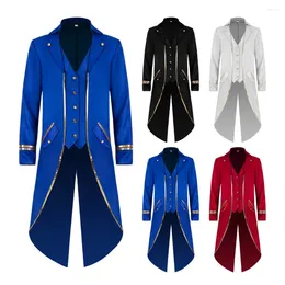 Men's Trench Coats 2023 Men Mediaeval Victorian Costume Tuxedo Gentlema Tailcoat Gothic Steampunk Vintage Frock Outfit Coat For VD2891