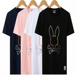 PsychoBunny skull rabbit round neck T-shirt short sleeve top half sleeve bottomed shirt for men and women #06205l