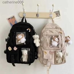 Backpacks High School Backpack Children Backpacks For Students Kawaii Patchwork Large Capacity School Bags For Student Female HandbagL231108