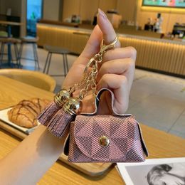 Creative Presbyopic Leather Packet Keychain Tassel Coin Purse Portable Mini Storage Headset Pouch Pendant Wholesale