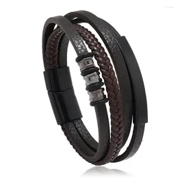 Bangle Leather Bracelet Fashion Rope Alloy Magnet Buckle Men's Rudder Apart For Me
