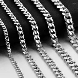 Chains Titanium Steel Chain Stainless Necklace Single Buckle Fashion Punk Cuban Long 3.5/5/7mm