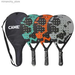 Tennis Rackets Professional Beach Racket Carbon Beach Tennis Padd Racket Soft EVA Face Raqueta With Bag Unisex Equipment Padel Camewin Q231109