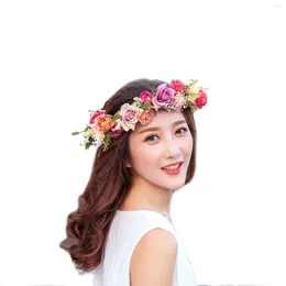 Headpieces Fresh Bride Wedding Camellia Blossom Bract Wreath Hairband