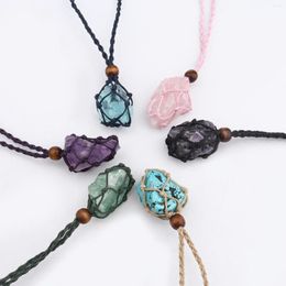 Chains Handwoven Rope Necklace Irregular Stone Ornaments
