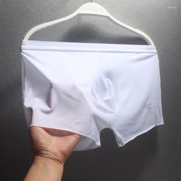 Underpants Men's Underwear Ice Silk Ultra-thin Boxer Shorts In Summer A Seamless Low Waist Sexy Youth Boxers Head Bump.