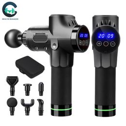 Full Body Massager Health Manager LCD Display Massage Gun 99 Levels Massager Muscle Pain Body Neck Massage Exercising Relaxation Pain Relief 230407