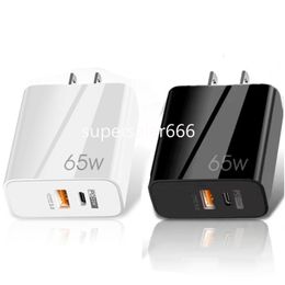 65W Super Fast Quick Phone Chargers Eu US PD 2Ports Wall Charger Type c USB-C Power Adapters For Iphone x xr 12 13 14 15 Pro Max Samsung Tablet PC S1 With Box