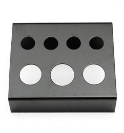 Whole7 Cap Holes Tattoo Ink Cup Holder Stand Professional Stainless Steel Pigment Cups Bracket Black Red Tattoos Tools9640517