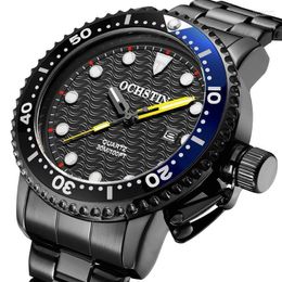 Wristwatches OCHSTIN Mens Watches Fashion Business Waterproof Quartz Wrist Watch Men Top Stainless Steel Sport Clock Male Moun22