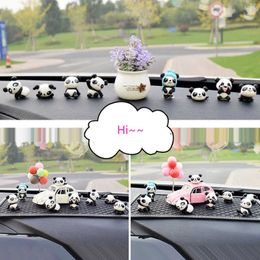 s 8PCS Cute Mini Panda Centre Console Decoration Ornaments For Car Goods Gifts Auto Accessories Interior AA230407