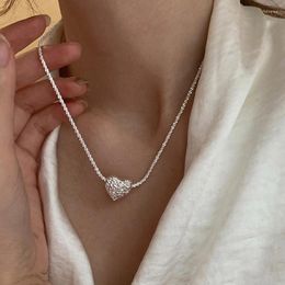 Chains Sparking Heart Charm Choker Necklace Unique Y2k Jewellery Dainty Pendant For Women Party Wedding Ornament