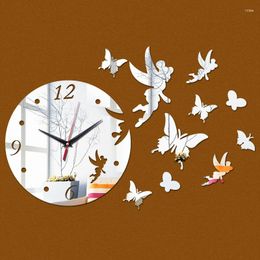 Wall Clocks Promotion Real Vintage Quartz Clock In The 3d Acrylic Mirror Modern Home Decor