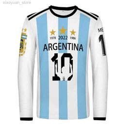 Men's T-Shirts Argentina Soccer Jersey National Team Flag T-shirt Original Child Adult T-shirt Football Shirt Argentina M230408