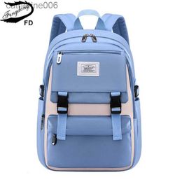 Backpacks Fengdong high school bags for girls student many pockets waterproof school backpack teenage girl high quality campus backpackL231108