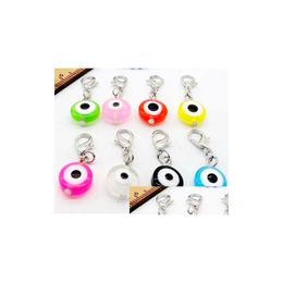 Charms 200Pcs Turkish Mixed Evil Eye Charms Lobster Clasp Dangle For Jewelry Making Findings New Drop Delivery Jewelry Jewel Dhgarden Dhocp