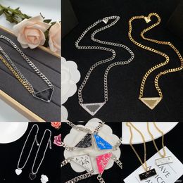 Designer Brand Pendant Necklace Fashion Womens P Triangle Letter Necklace Mens Hip Hop Jewellery Lover Gift