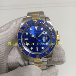 7 Style Mens 41mm Watch Real Photo Men's 126613lb Blue Dial Ceramic Bezel 18K Yellow Gold Two Tone Steel Bracelet 126618 Mechanical 126610 Dive Sport Watches