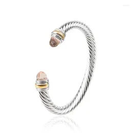 Bangle JADE ANGEL Fashion Cuff Copper Women Bracelet Classic Spiral With Gold Plated Inlaid Morganite Colour Zircon Party Gift