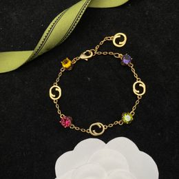 Luxury classic colorful gem bracelet Fashion Necklace Jewelry G Bracelets & Chain wedding Diamond bracelet high quality with box