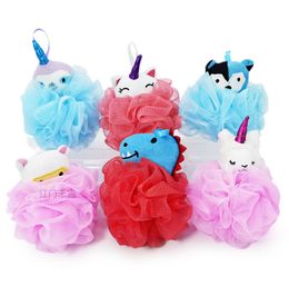 Bath Brushes Sponges Scrubbers Wholesale Animal Fruit Christmas Cartoon Ball New Creative Sponge Circar Bathball Flower Drop Delivery 18Pmj