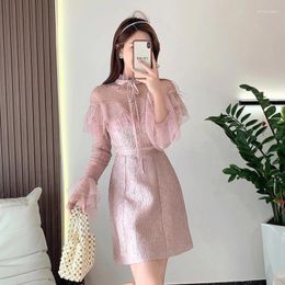 Casual Dresses High Luxury Custom French Retro Heavy Industry Net Yarn Embroidered High-End Dress