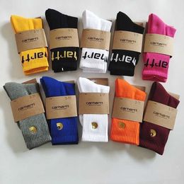 Men's Socks Towel Socks for Men and Women 2023 Fashion Embroidery Medium Tube Tide Bottom Skateboard Basketball Work Clothes