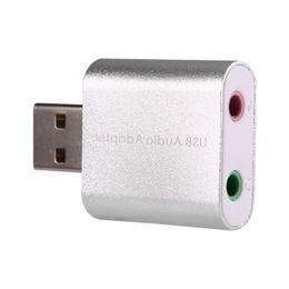 Freeshipping White Colour External USB 20 71 CH Virtual Audio Sound Card Adapter Converter Notebook for Windows XP/Vista/7/8, Mac, Lin Pwhn