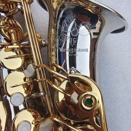 Japan jazz NEW A-WO37 Alto Saxophone Brass Nickel Sier Plated Gold Key Professional Musical Instruments Sax Mouthpiece With Case and Accessories