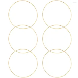 Decorative Flowers 6 Pcs Dream Catcher Hoop DIY Frame Handmade Rings Self Windbell Metal Circle Gold Frames