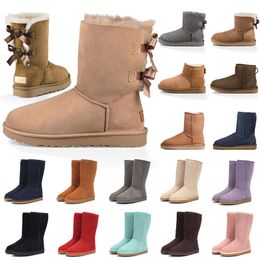 designer Classic ugglie boot Warm Boots Womens Mini Half Snow Boot USA Winter Full fur Fluffy furry Satin Ankle chestnut Bootss over the knee booties ultra mini boots