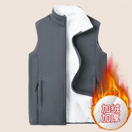 Men's Vests Mens Fleece Casual Winter Warm Waistcoats Fashion Thermal Sleeveless Jackets Windbreaker Clothing 8XL