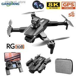 Drones RG108 MAX GPS Drone 8K Dual HD Camera Professional Aerial Photography Obstacle Acoidance Brushless Motor Foldable RC Quadcopter Q231108