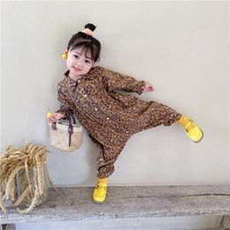 Rompers Girls' jumpsuit children's clothing autumn children's casual flower tools baby clothing Japanese and Korean styles 1-6 Y 230408