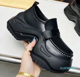 Drawer Box Man Woman Platform Loafers Chunky Shoes Designer Dress Shoe Black Triple S Moccasins Oversized Bottom Sneaker Oxfords Wave-Shaped Rubber