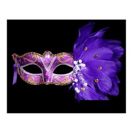 Party Masks New Christmas Halloween Masquerade Feather Coloured Birthday Drop Delivery Home Garden Festive Supplies Dhusp