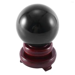 Tapestries 80MM Natural Black Sphere Large Crystal Ball Healing Stone With Base