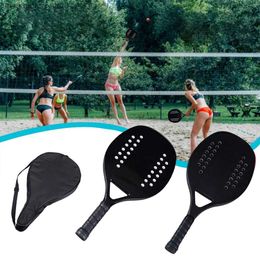 Tennis Rackets High Quality Full Carbon Fibre Beach Tennis Racket Men Women Outdoor Entertainment Soft Face Tennis Racquet With Protective Bag Q231109