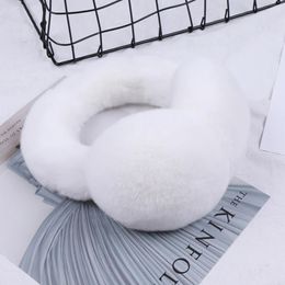 Ear Muffs Winter Warm Rex Rabbit Fur Earmuffs Ear Earflap Plush Earmuff Girls Ladies Women Hairbands Rhinestone Ear Muffs Ear Warmer 231107