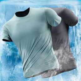 Men's T Shirts Summer Ice Silk Short Sleeve Mens Shirt Breathable And Quick Drying Loose Casual Sports 6XL