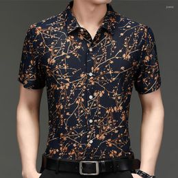 Men's Dress Shirts Printed For Men Clothing Camisa Masculina Blusas Ropa Camisas De Hombre Chemise Homme Roupas Masculinas Short Sleeve Tops