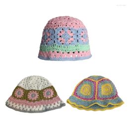 Berets Korean Style Cap Girls Bonnet Y2K Flower Bucket Hat Adult Headdress Summer