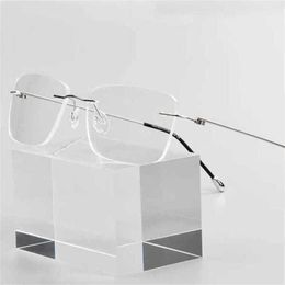 Luxury designer summer sunglasses Custom Made Optical Prescription Photochromic Classic Large Alloy Rimless Anti-blue Myopia Short Sight GlassesKajia