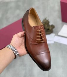 Latest Men's Formal Casual Business Leather Shoes Low Heel Round Head Lace up Cowhide Upper and Cowhide Inner Lining High Quality Handmade Size 38-45