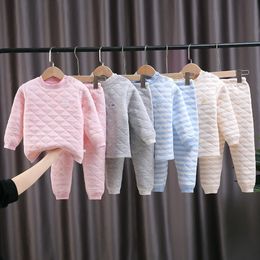 Pajamas Children Pyjamas Winter Kids Clothing Sets Warm Fleece Pajamas For Boys Thicken Girls Sleepwear Baby Thermal Underwear Suits 231108