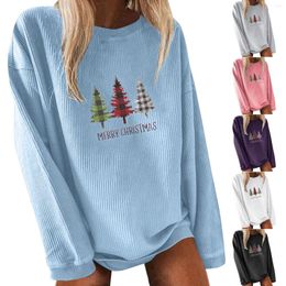 Women's Hoodies Personalised Design Christmas Print Long Sleeved Crew Neck Blouse Top Teen Girls Comfortable Sweatshirts Women